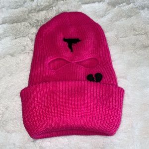 Pink ski mask beanie